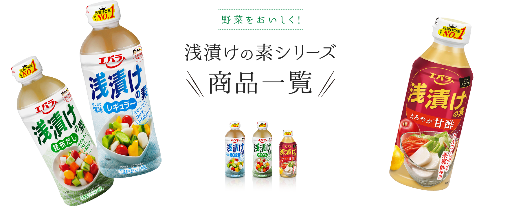 野菜をおいしく! 浅漬けの素シリーズ 商品一覧
