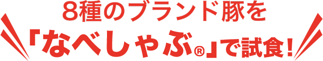 8種のブランド豚を「なべしゃぶ」で試食！